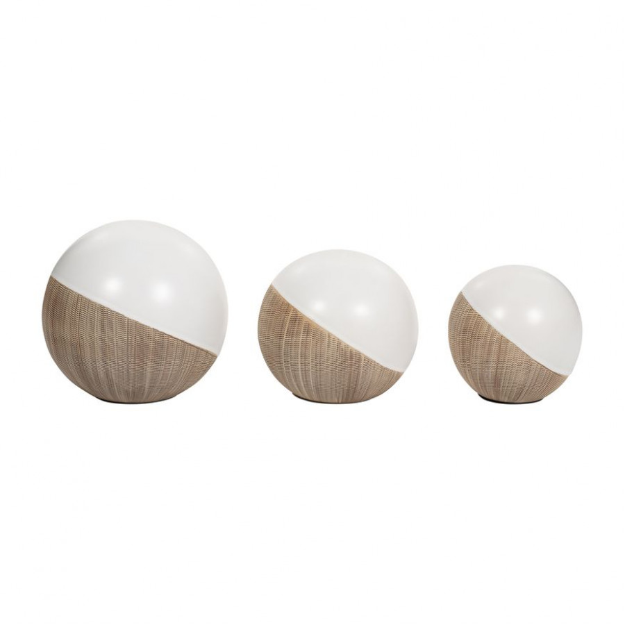 Sagebrook - 4"/5"/6" Ceramic 2-tone Orbs (Set Of 3)