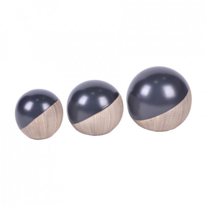 Sagebrook - 4"/5"/6" Ceramic 2-tone Orbs (Set Of 3)
