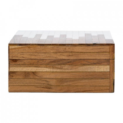 Sagebrook - 6"/7"/9" Resin 2-Toned Boxes (Set Of 3) in Natural/White