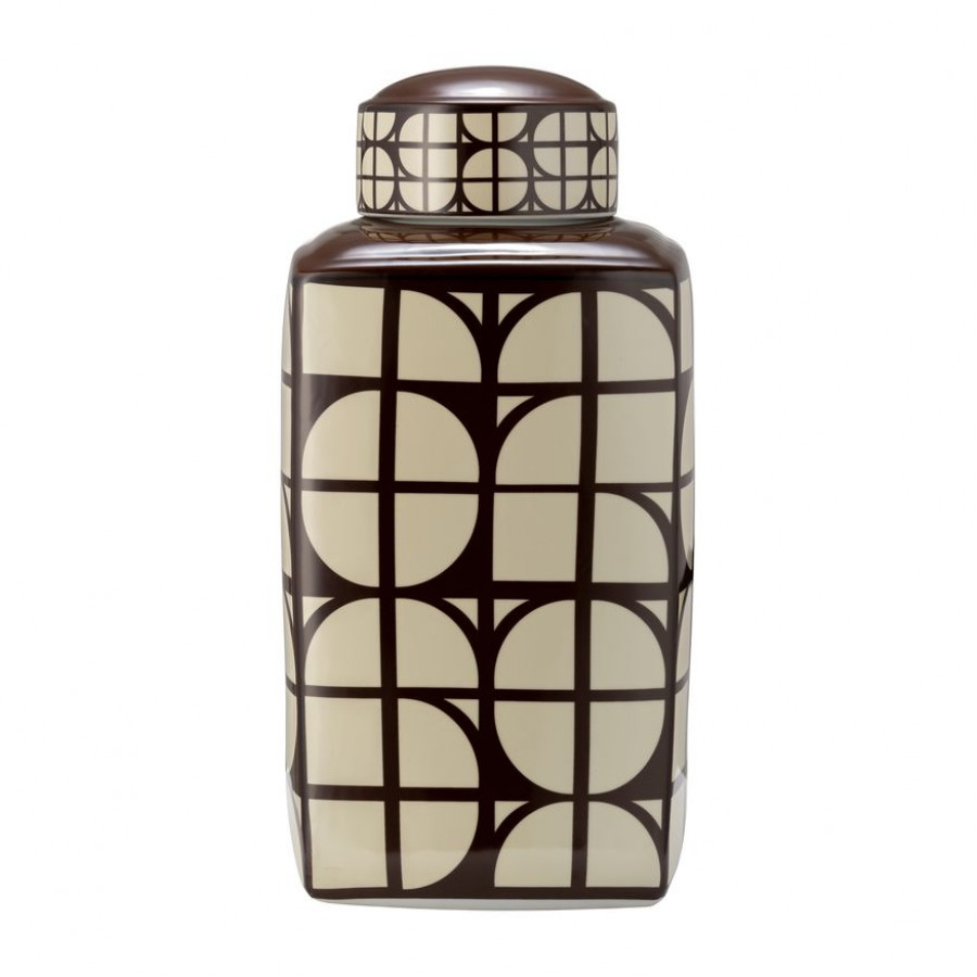 Sagebrook - 18" Ceramic Square Jar With Lid