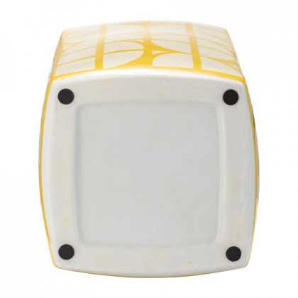 Sagebrook 18" Ceramic Square Jar With Lid - Yellow/Cotton