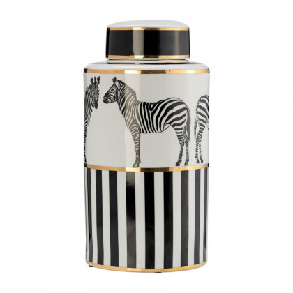 Sagebrook - 16" Ceramic Zebra Jar With Lid