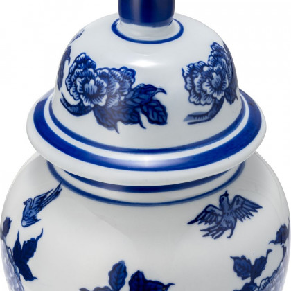 Sagebrook 10" Ceramic Temple Jar - Blue/White
