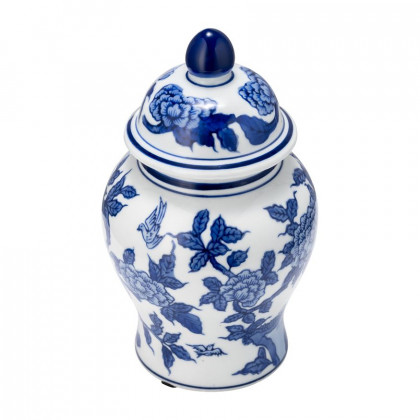 Sagebrook 8" Ceramic Temple Jar - Blue/White