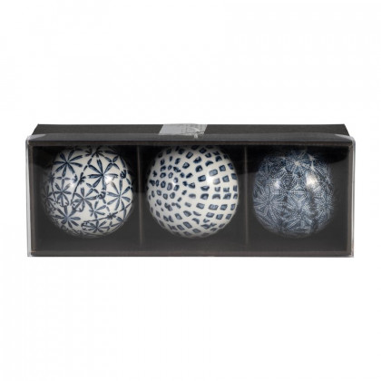 Sagebrook - 4" Ceramic Boxed 3/a Painted Orbs