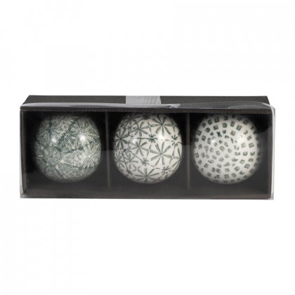 Sagebrook - 4"/5"/6" Ceramic 2-tone Orbs (Set Of 3)