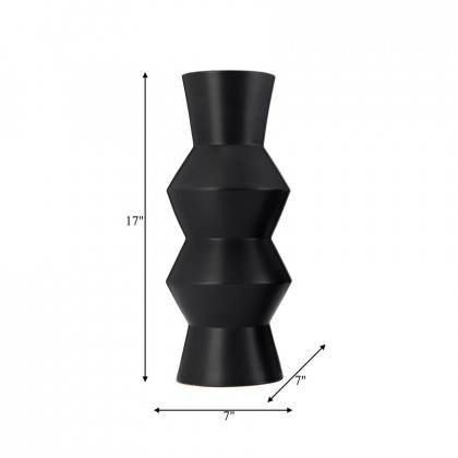 Sagebrook 17" Ceramic Totem Vase - Black