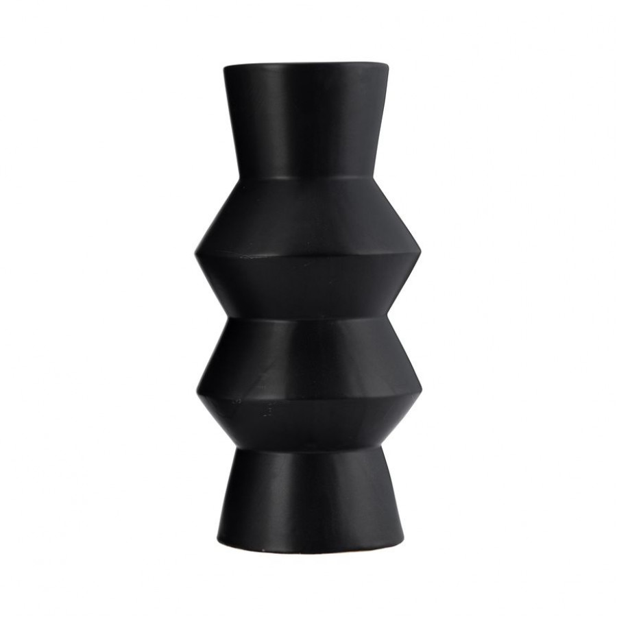 Sagebrook 12" Ceramic Totem Vase - Black