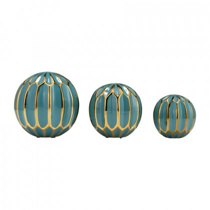 Sagebrook - 4"/5"/6" Resin Checkered Orbs (Set Of 3)