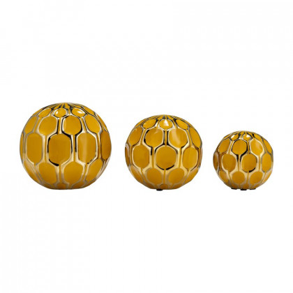 Sagebrook - 4" Ceramic Boxed 3/a Painted Orbs