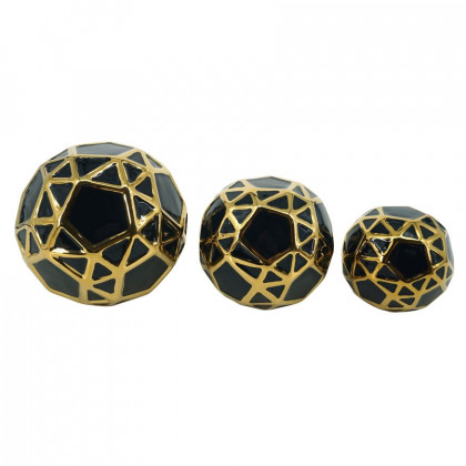 Sagebrook - 4"/5"/6" Resin Checkered Orbs (Set Of 3)