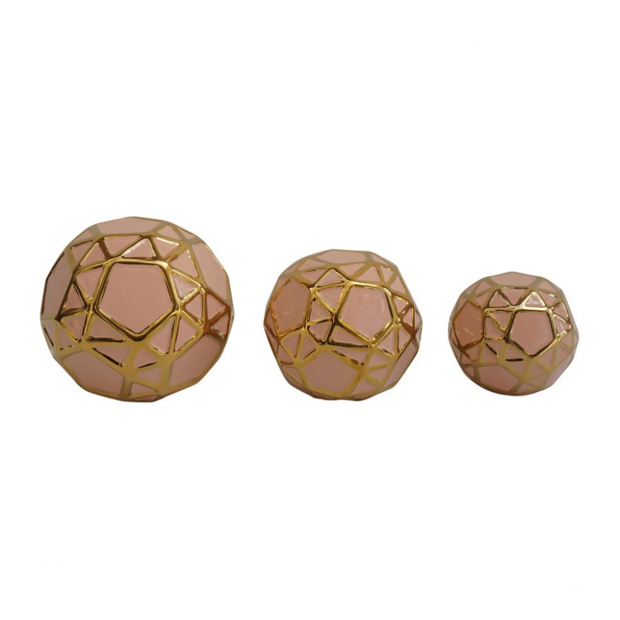 Sagebrook - 4"/5"/6" Resin Checkered Orbs (Set Of 3)