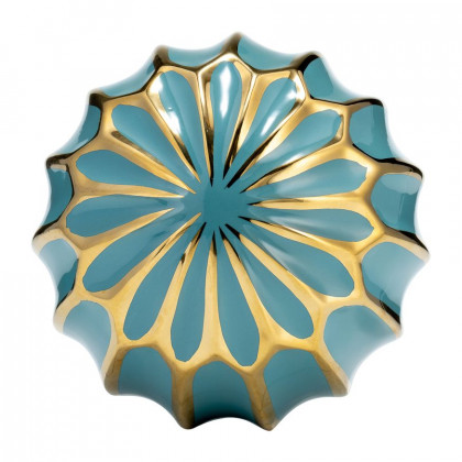 Sagebrook 4"/5"/6" Ceramic Orbs (Set Of 3) - Turquiose/Gold