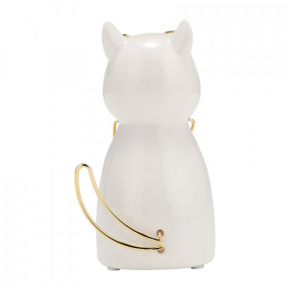 Sagebrook Ceramic 6"h - Puppy With Gold Glasses And Bowtie - White