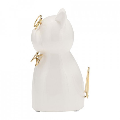 Sagebrook Ceramic 6"h - Puppy With Gold Glasses And Bowtie - White