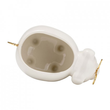 Sagebrook - 7" Ceramic Puppy With Gold Glasses in White