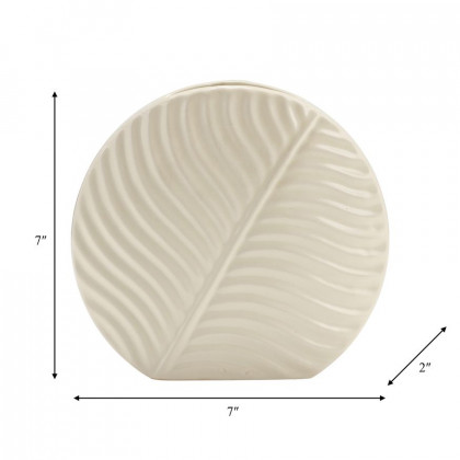 Sagebrook 7" Ceramic Round Botanical Vase - Cotton