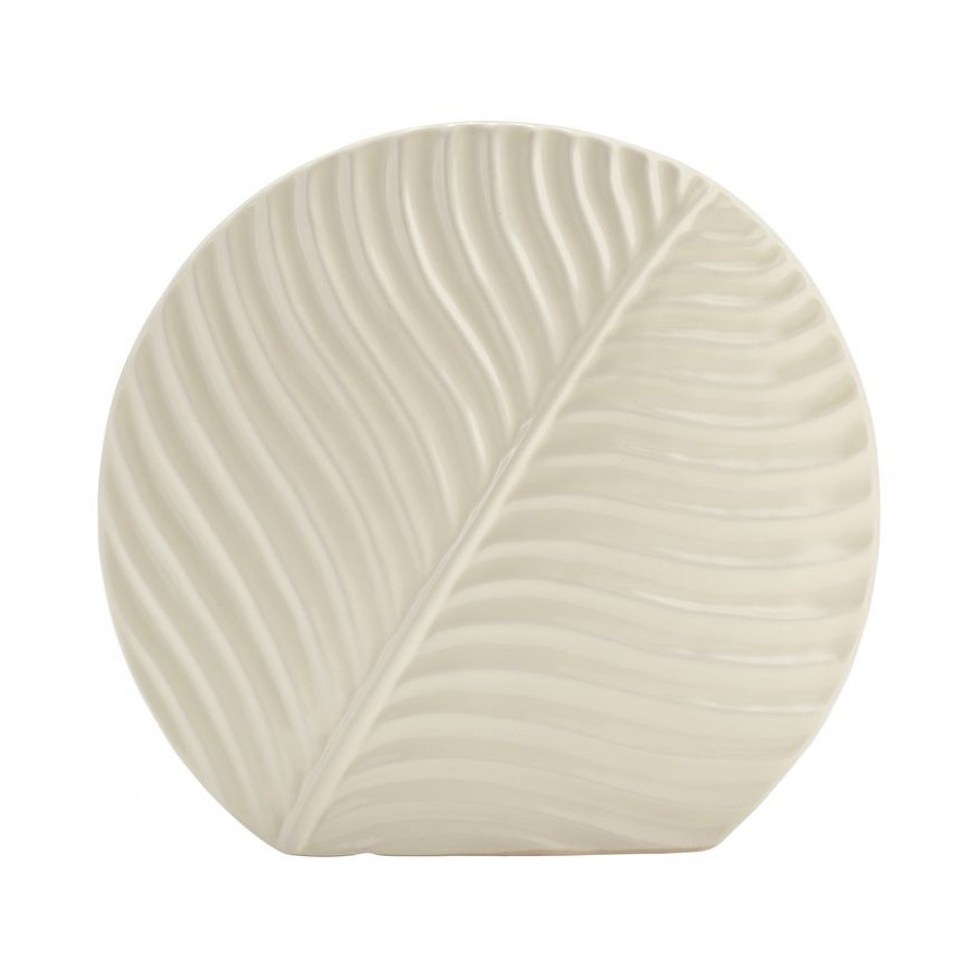 Sagebrook 11" Ceramic Round Botanical Vase - Cotton