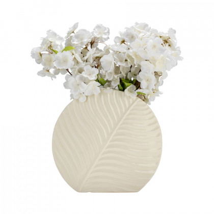 Sagebrook 11" Ceramic Round Botanical Vase - Cotton