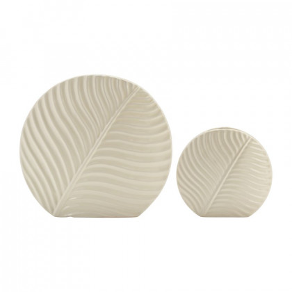 Sagebrook 11" Ceramic Round Botanical Vase - Cotton