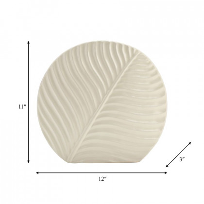 Sagebrook 11" Ceramic Round Botanical Vase - Cotton