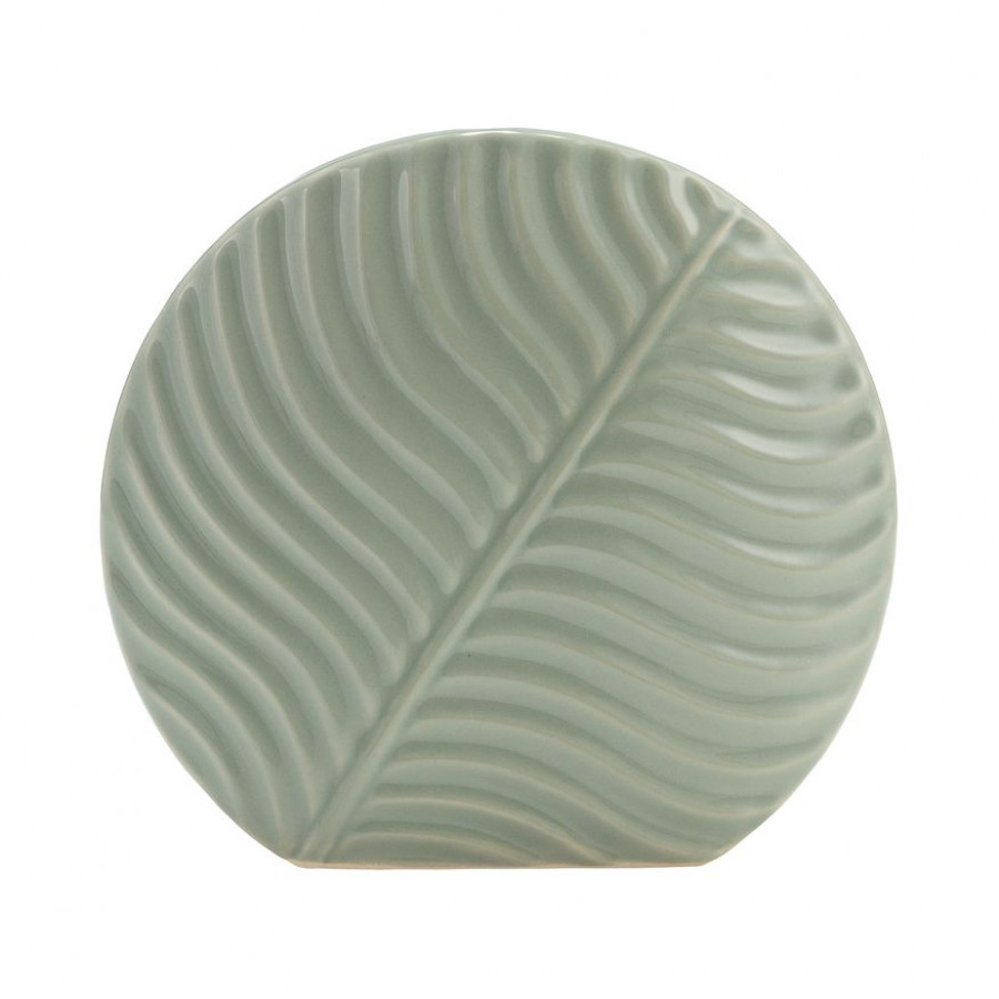 Sagebrook 7" Ceramic Round Botanical Vase - Cucumber