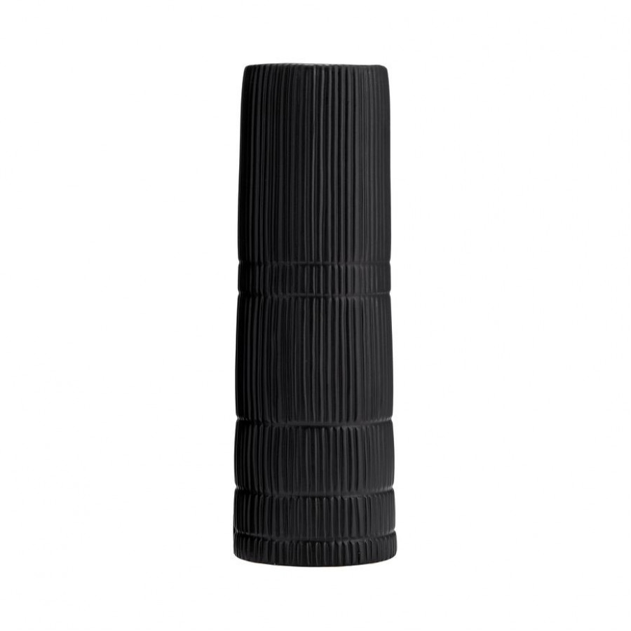 Sagebrook 15" Ceramic Lined Cylinder Vase - Matte Black