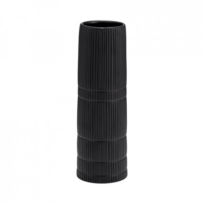 Sagebrook 15" Ceramic Lined Cylinder Vase - Matte Black