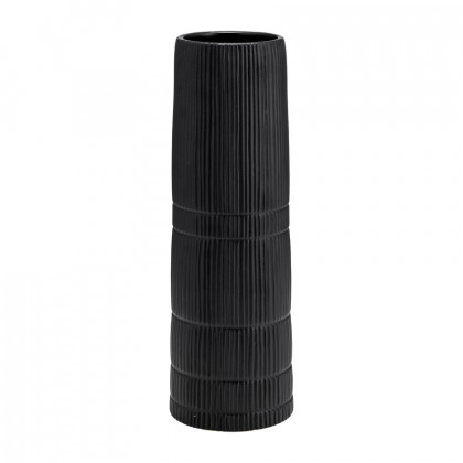 Sagebrook 18" Ceramic Lined Cylinder Vase - Matte Black