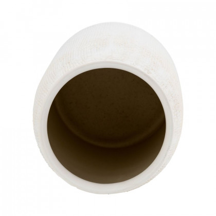 Sagebrook 13" Ceramic Ridged Vase - White