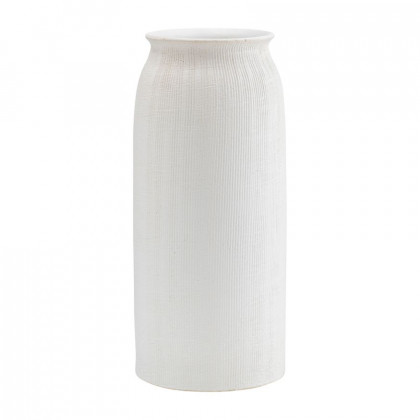 Sagebrook 16" Ceramic Ridged Vase - White