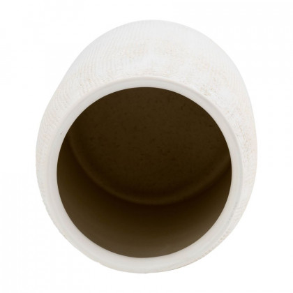 Sagebrook 16" Ceramic Ridged Vase - White