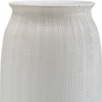 Sagebrook 16" Ceramic Ridged Vase - White