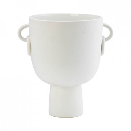 Sagebrook 10" Ceramic Vase With Handles - White