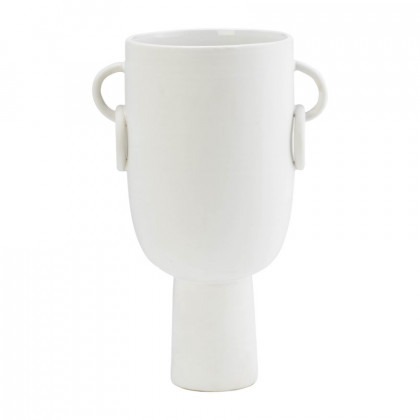 Sagebrook 13" Ceramic Vase With Handles - White