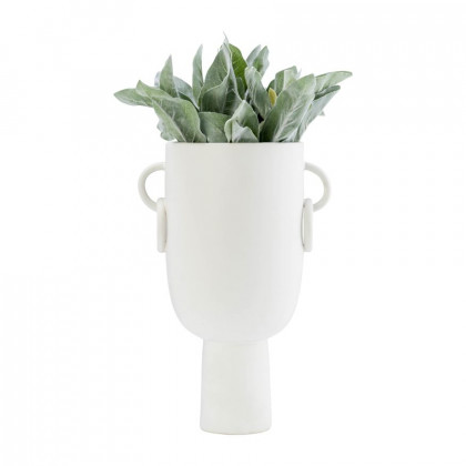 Sagebrook 13" Ceramic Vase With Handles - White