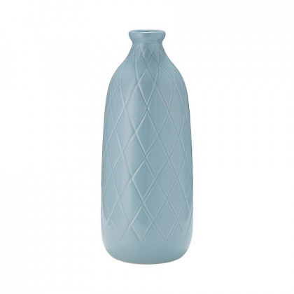 Sagebrook 16" Ceramic Plaid Textured Vase - Cameo Blue