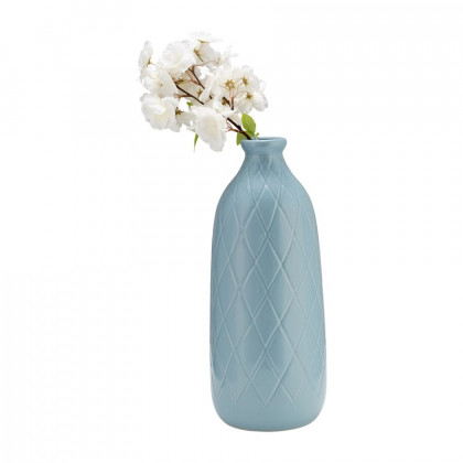 Sagebrook 16" Ceramic Plaid Textured Vase - Cameo Blue
