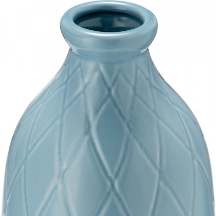 Sagebrook 16" Ceramic Plaid Textured Vase - Cameo Blue