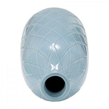 Sagebrook 16" Ceramic Plaid Textured Vase - Cameo Blue