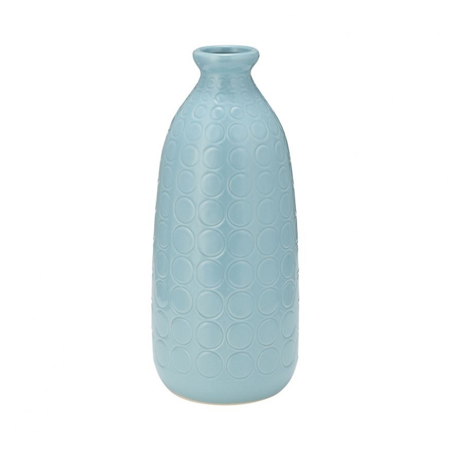 Sagebrook 12" Ceramic Circles Vase - Aqua Haze