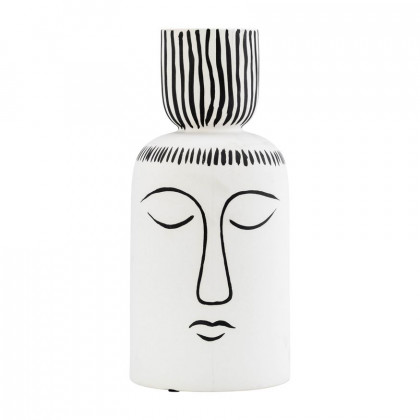 Sagebrook - 11" Ceramic Sleeping Man Flower Vase in White/Black