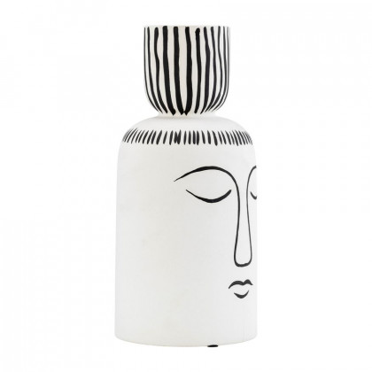 Sagebrook - 11" Ceramic Sleeping Man Flower Vase in White/Black