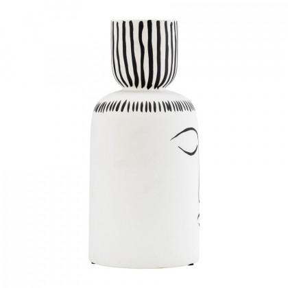 Sagebrook - 11" Ceramic Sleeping Man Flower Vase in White/Black