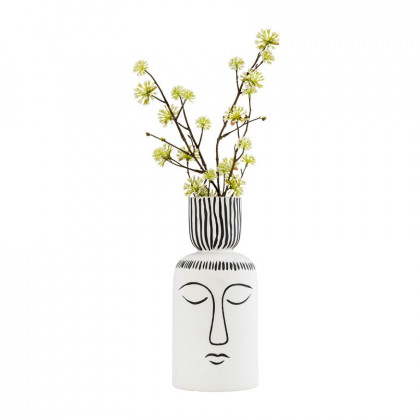 Sagebrook - 11" Ceramic Sleeping Man Flower Vase in White/Black