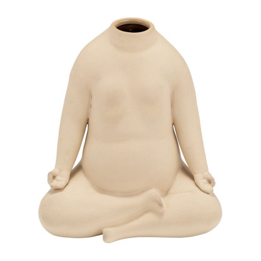 Sagebrook - 8" Ceramic Woman Body Flower Vase in Cream