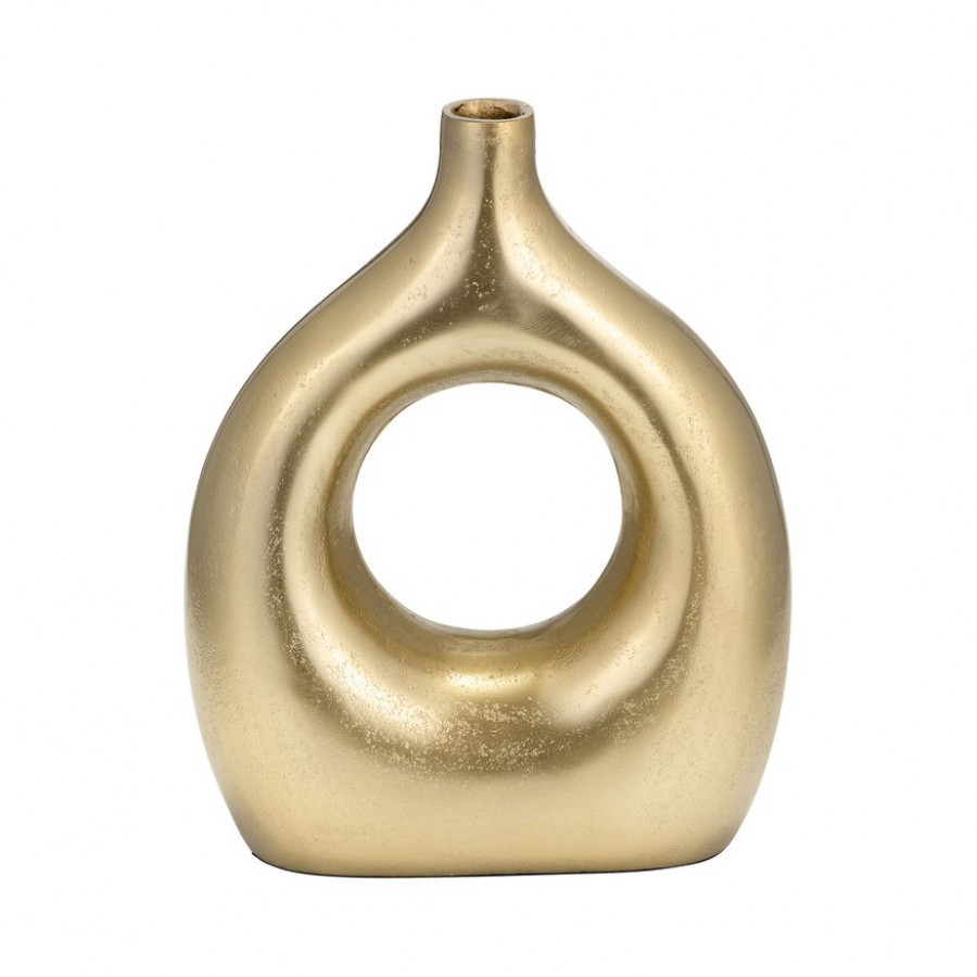 Sagebrook 10" Metal Open Cut Vase - Gold