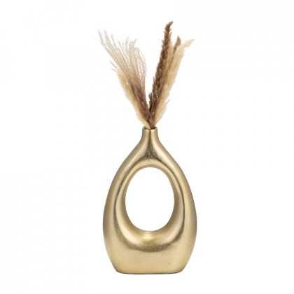 Sagebrook 14" Metal Open Cut Vase - Gold