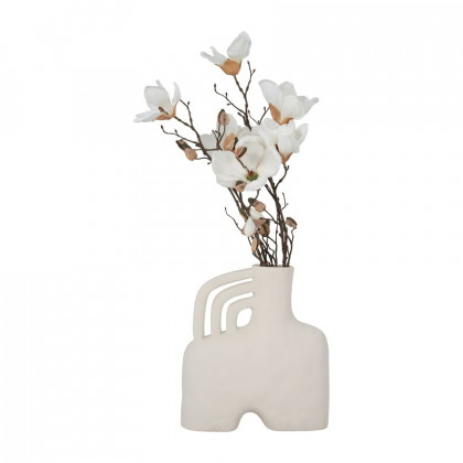 Sagebrook 12" Ceramic Rough Triple Handle Vase - Cotton