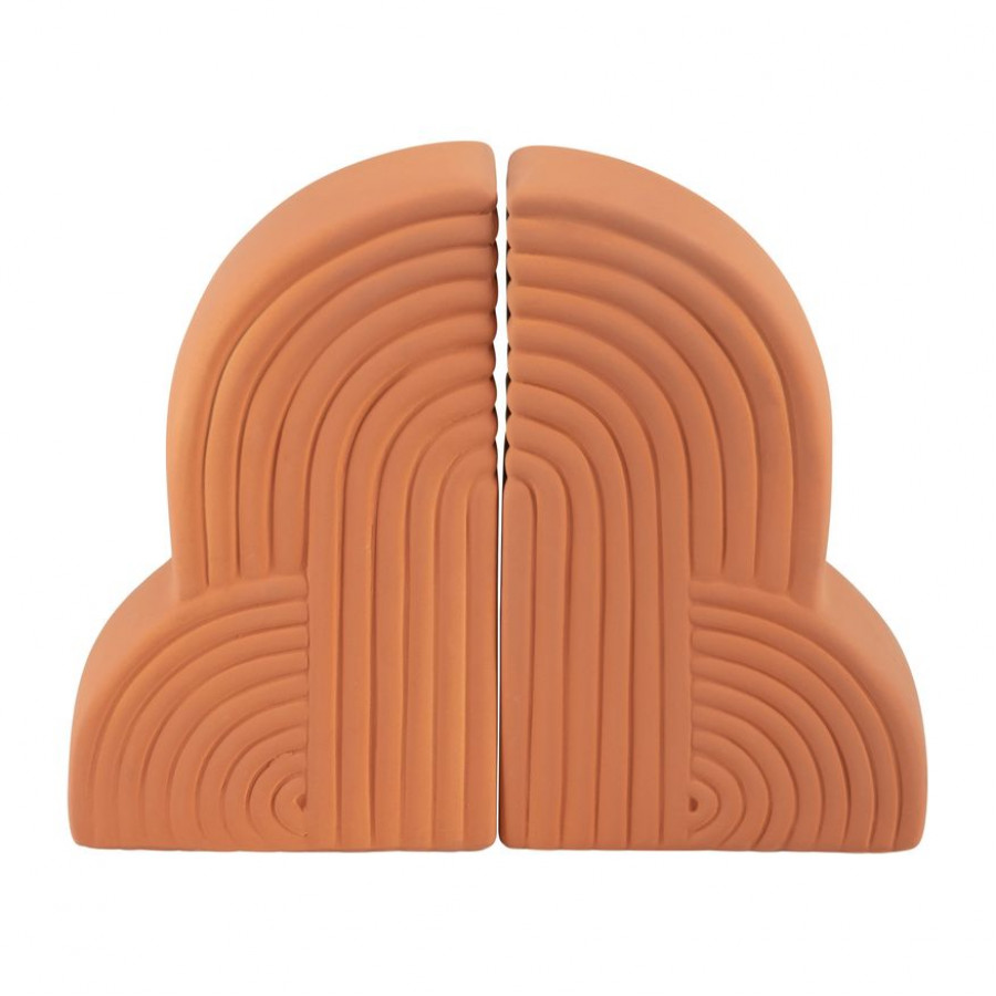 Sagebrook 13"x10" Ceramic Arches Bookends (Set Of 2) - Terracotta